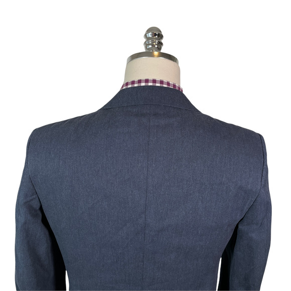 John Varvatos USA 36S Bedford Navy Sharkskin Sports Coat Blazer Jacket Cotton - Picture 4 of 8